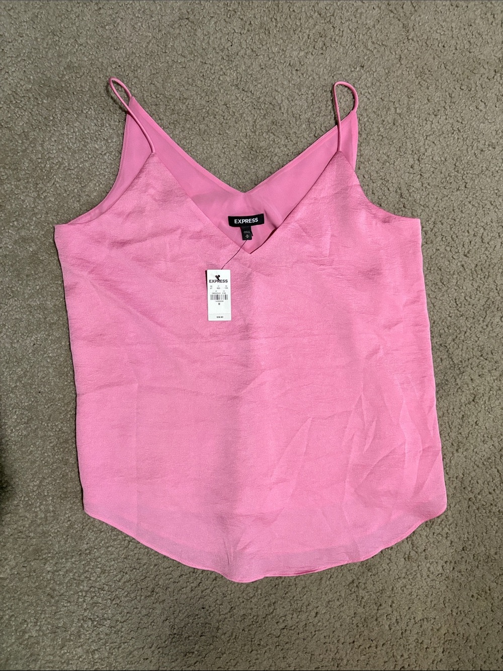 Express Pink V-Neck Spaghetti Strap Cami